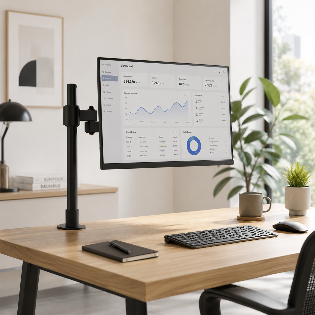 Hiwl Dual Monitor Arm Stand, 14-27 inch, 40 cm Desk Mount