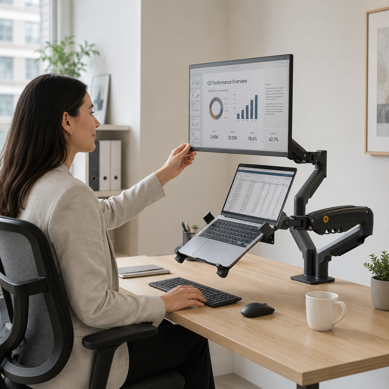 Hiwl NB F160-FP Monitor and Laptop Mount, 17-30 inch, 2-9 kg