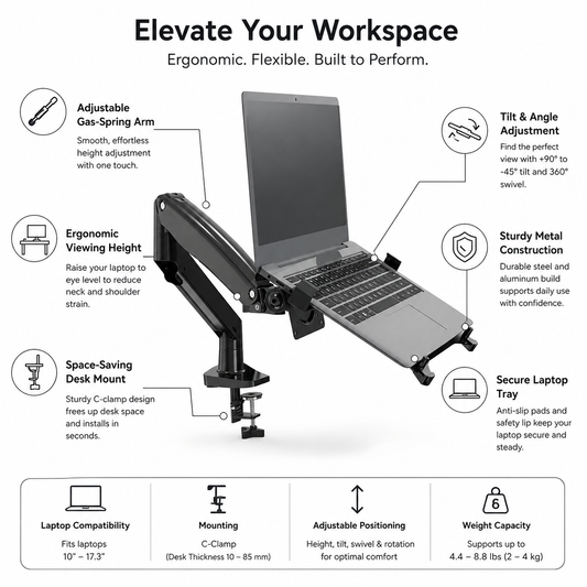 Hiwl NB H180-FP Dual Monitor Desk Mount, 22-32 inch, 2-12 kg