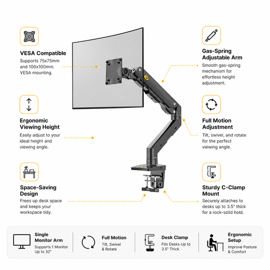 Hiwl NB G50 Heavy Duty Monitor Mount, 27-45 inch, 5-16 kg