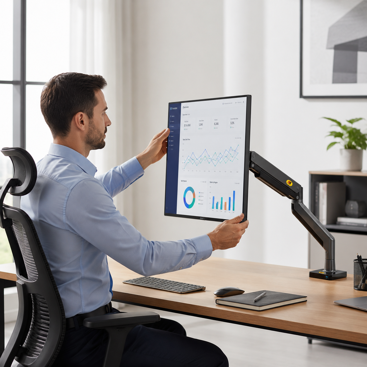Hiwl NB G40 Heavy Duty Monitor Desk Mount, 22-40 inch, 2-15 kg