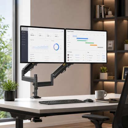 Hiwl NB H180 Dual Monitor Desk Mount, 22-27 inch, 2-9 kg