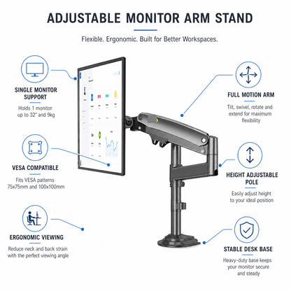 Hiwl NB H100 Monitor Arm Mount, 22-35 inch, 2-12 kg