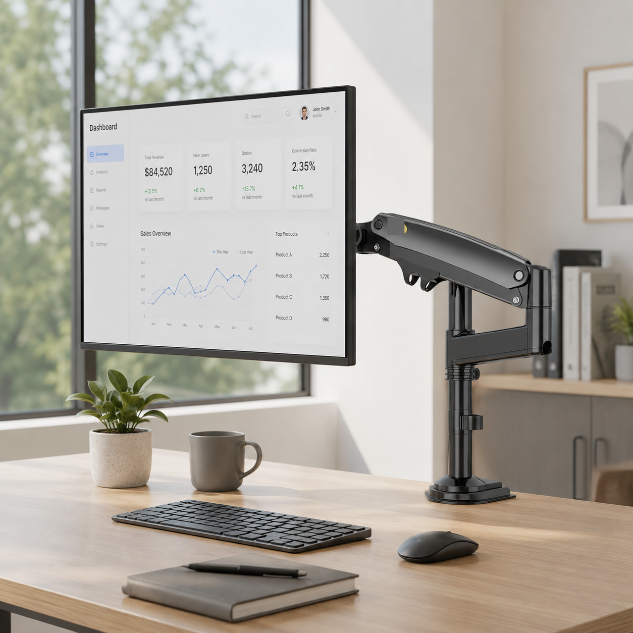 Hiwl NB H100 Monitor Arm Mount, 22-35 inch, 2-12 kg
