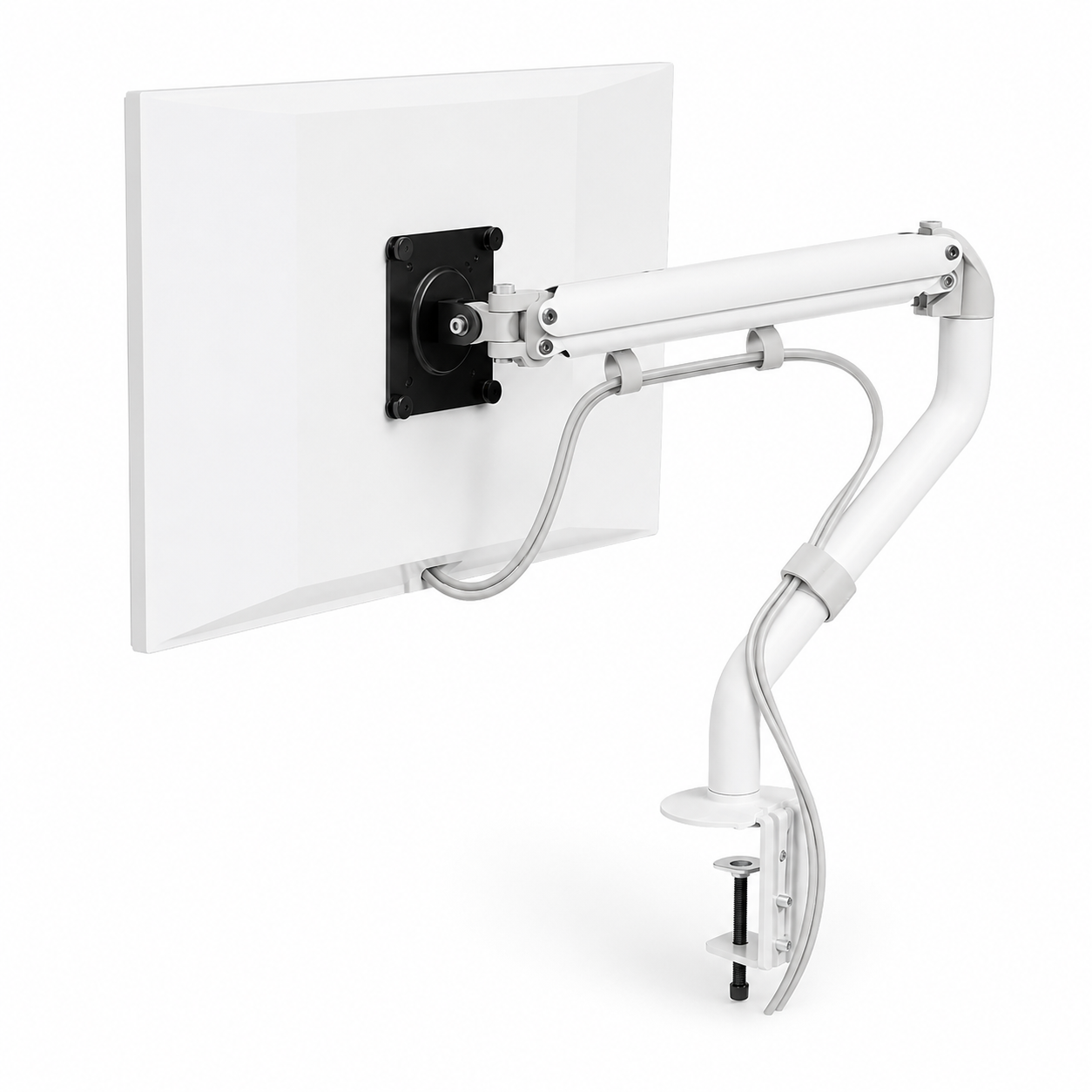 Hiwl Telescopic Monitor Arm Stand, 17-32 inch, White