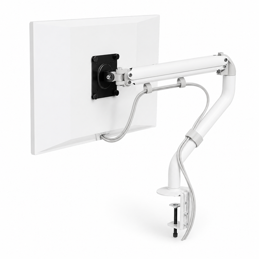 Hiwl Telescopic Monitor Arm Stand, 17-32 inch, White
