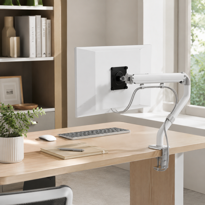 Hiwl Telescopic Monitor Arm Stand, 17-32 inch, White