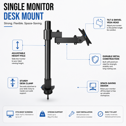 Hiwl Dual Monitor Arm Stand, 14-27 inch, 40 cm Desk Mount