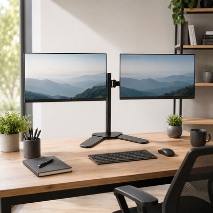 Hiwl Dual Monitor Base Stand, Up to 32 inch, 360 Rotation