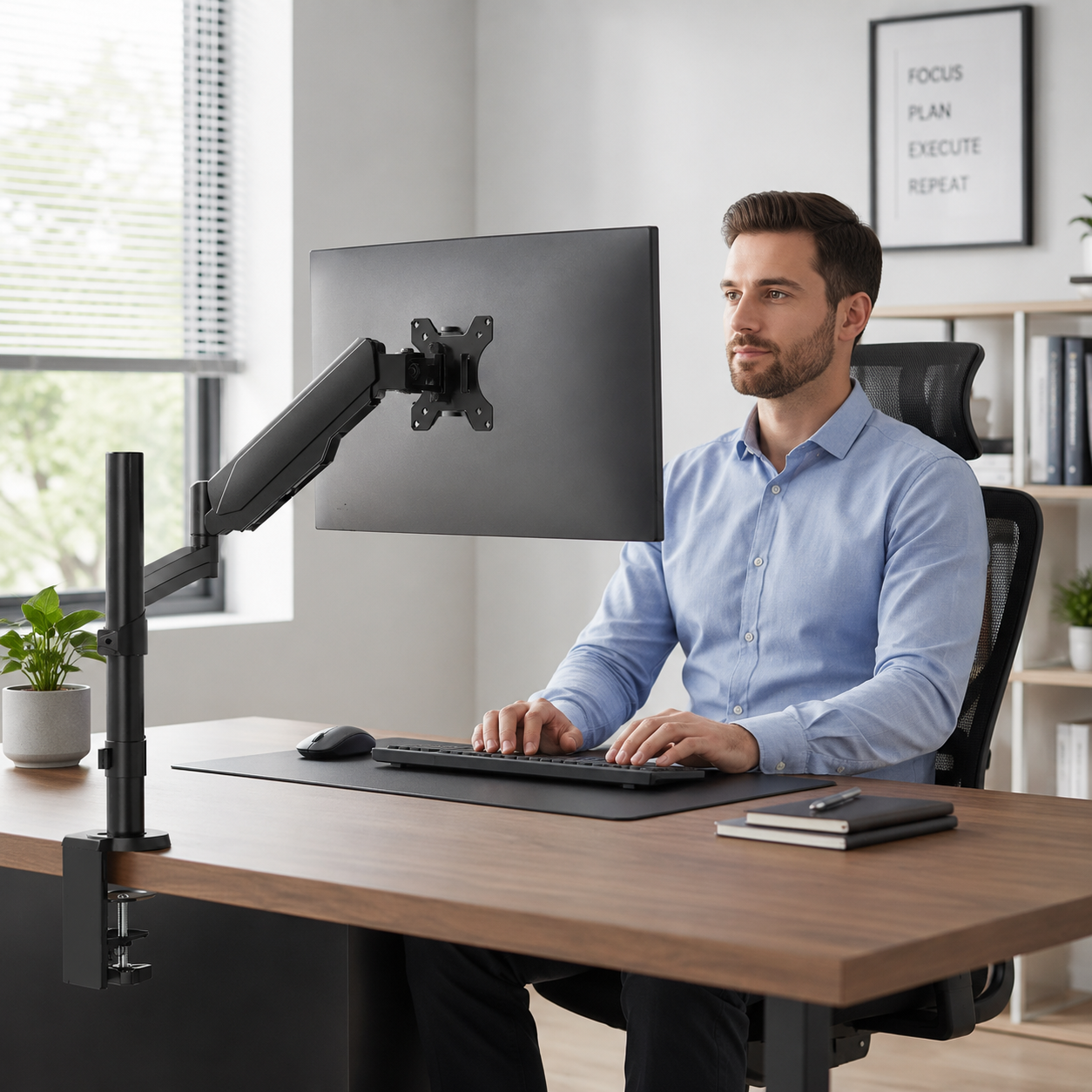 Hiwl Single Monitor Arm Stand, 22-35 inch, 2-12 kg
