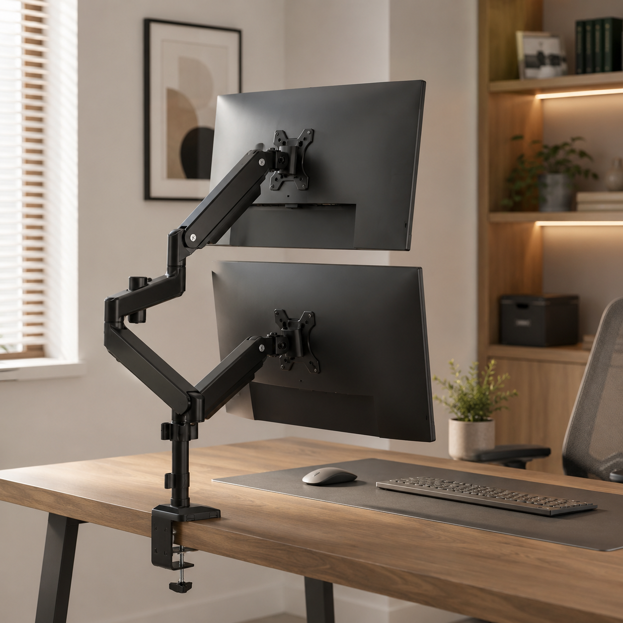 Hiwl Dual Monitor Arm Stand, 16-31 inch, Height Adjustable