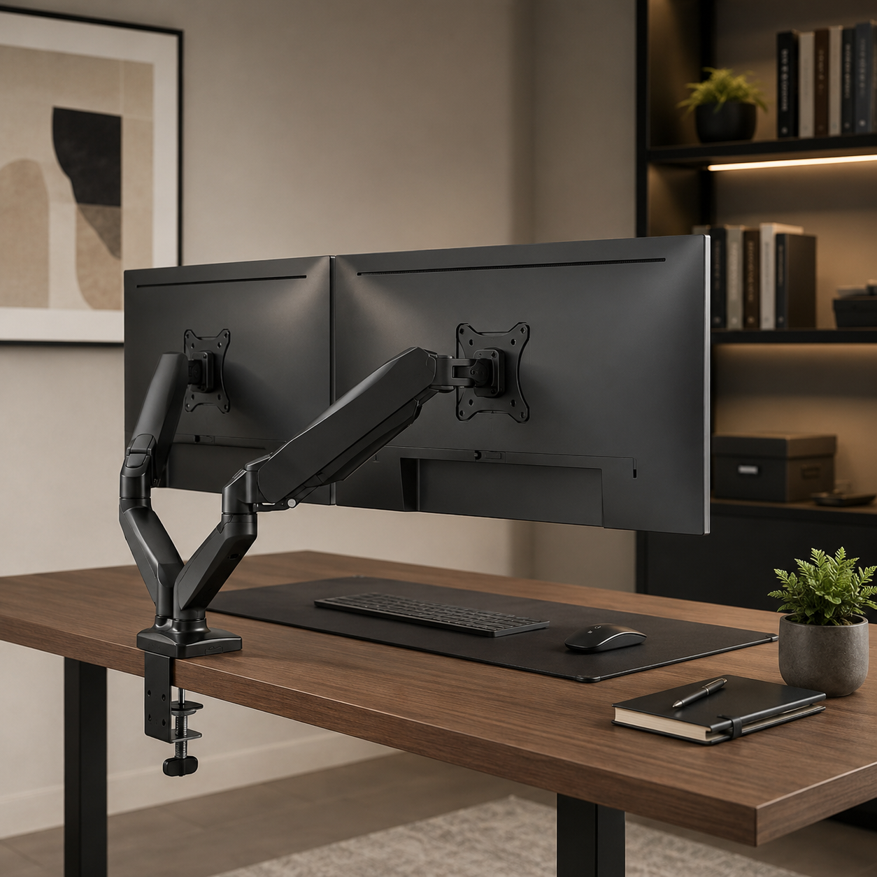 Hiwl Dual Monitor Arm Stand, 16-31 inch, 360 Rotation