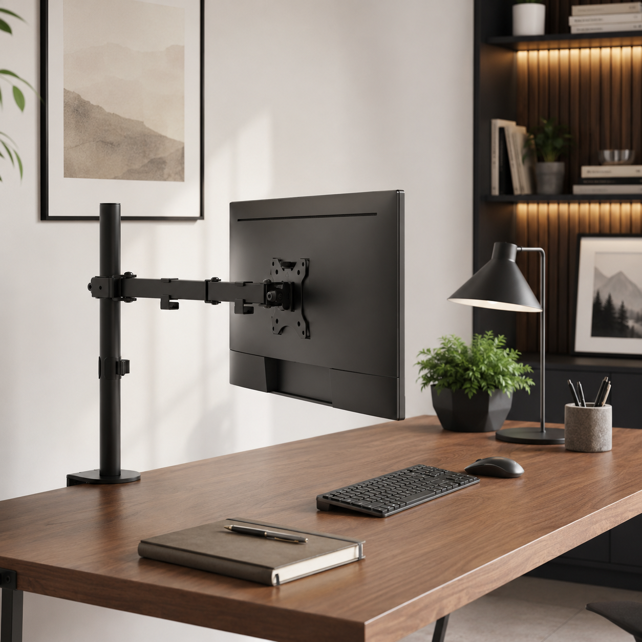 Hiwl Single Monitor Arm Stand, 13-27 inch, 360 Rotation