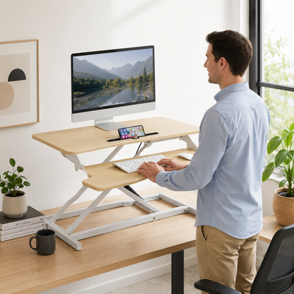 Hiwl Height Adjustable Desk Converter, 80 x 40 x 15 cm