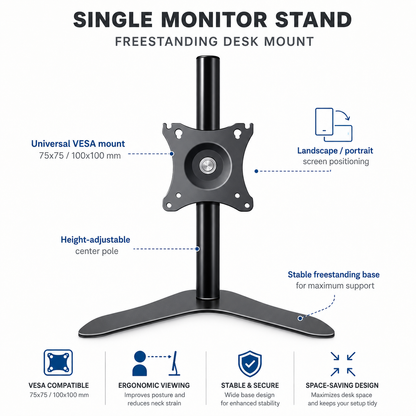 Hiwl Dual Monitor Arm Stand, 13-30 inch, 60 cm Height Adjustable