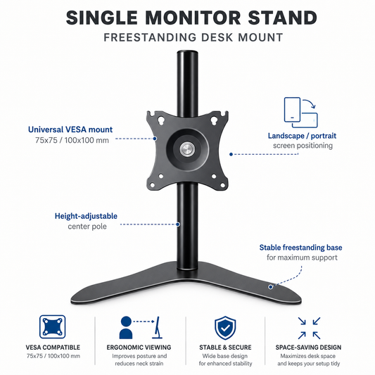 Hiwl Dual Monitor Arm Stand, 13-30 inch, 60 cm Height Adjustable