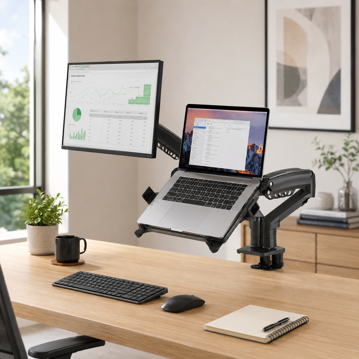 Hiwl NB F160-FP Monitor and Laptop Mount, 17-30 inch, 2-9 kg