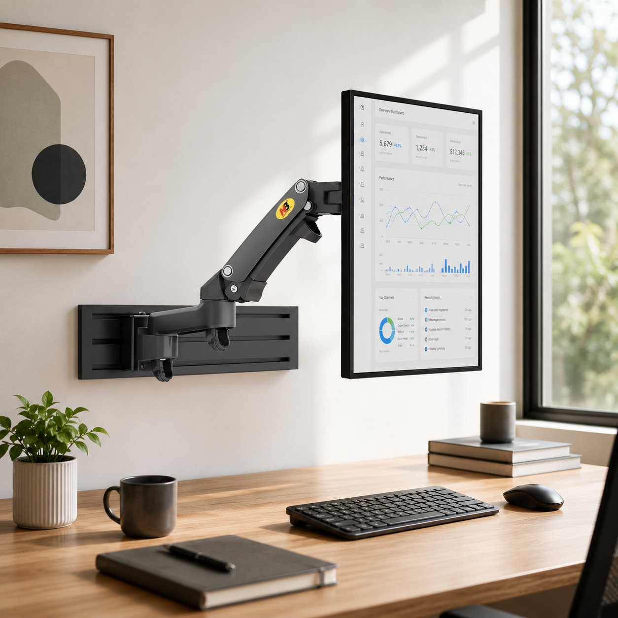 Hiwl NB Monitor Desk Mount, 17-27 inch, Gas Spring Arm