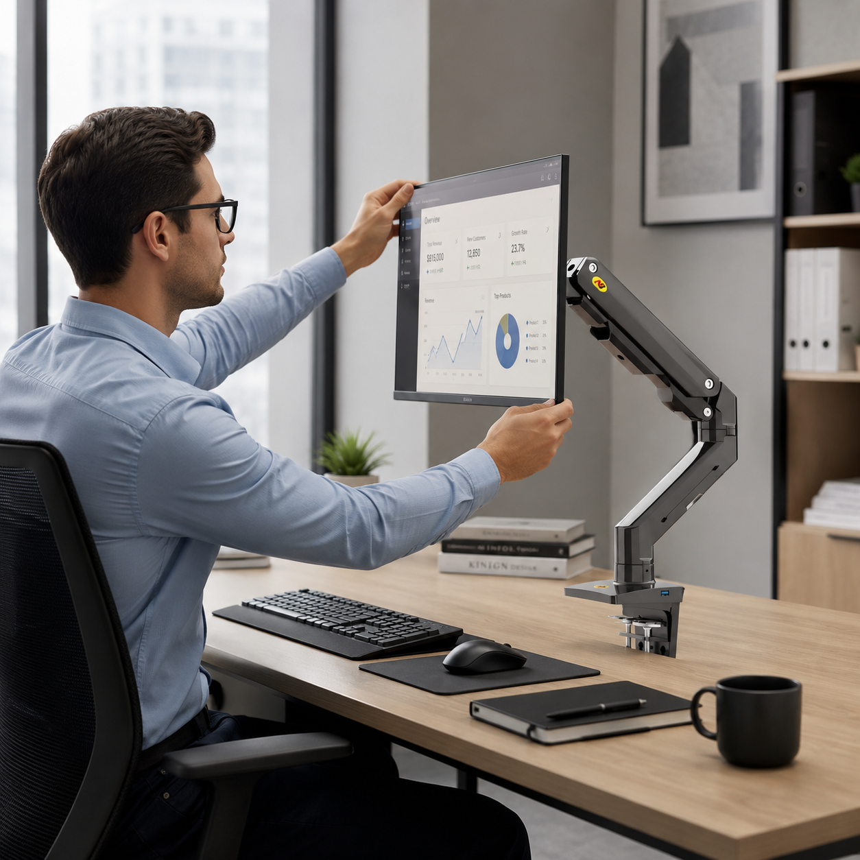 Hiwl NB G50 Heavy Duty Monitor Mount, 27-45 inch, 5-16 kg