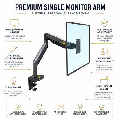 Hiwl NB G40 Heavy Duty Monitor Desk Mount, 22-40 inch, 2-15 kg
