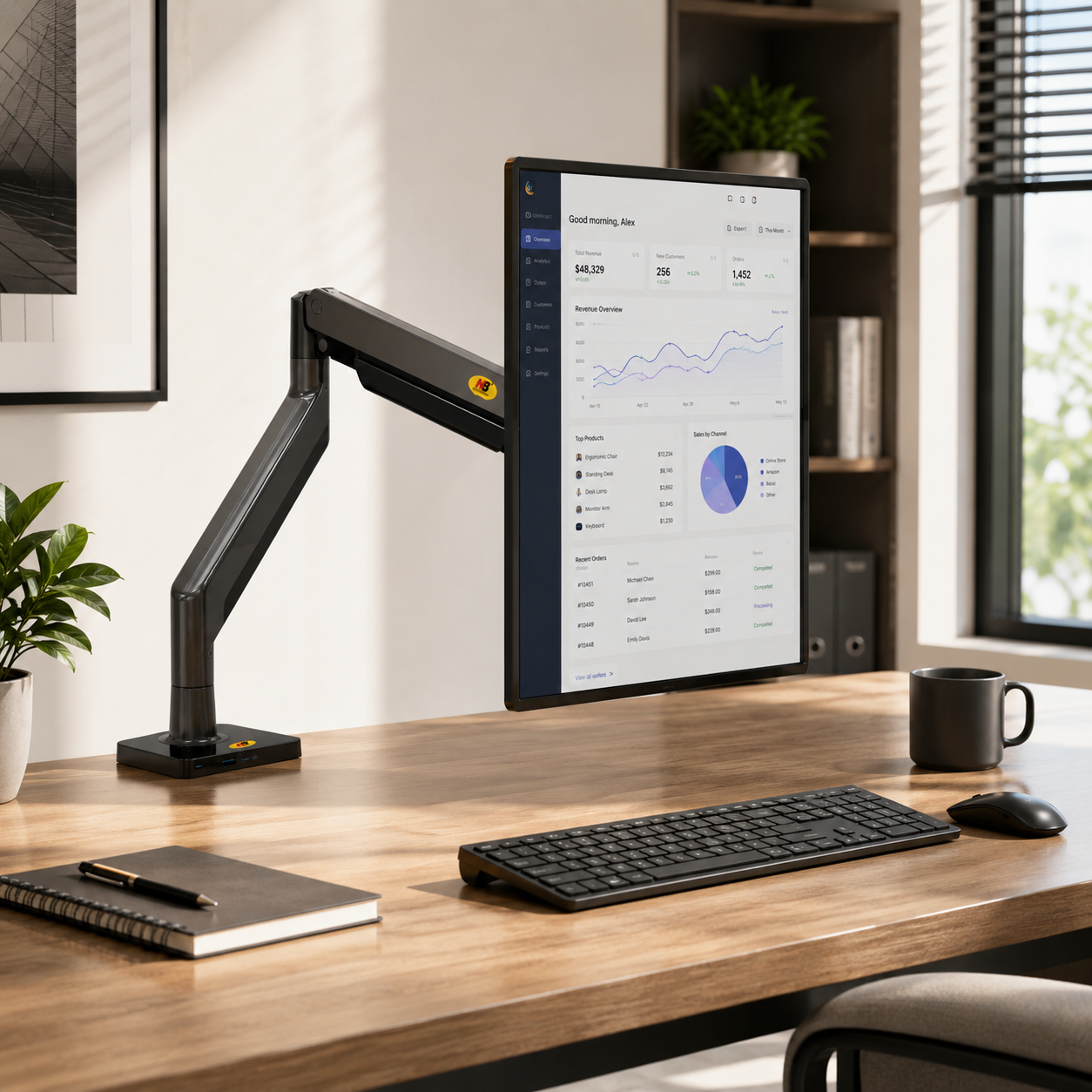 Hiwl NB G40 Heavy Duty Monitor Desk Mount, 22-40 inch, 2-15 kg