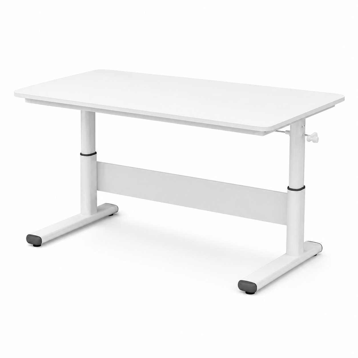 Hiwl Manual Height Adjustable Desk, 100 x 60 cm, Wood Finish