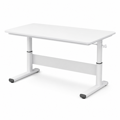 Hiwl Manual Height Adjustable Desk, 100 x 60 cm, Wood Finish